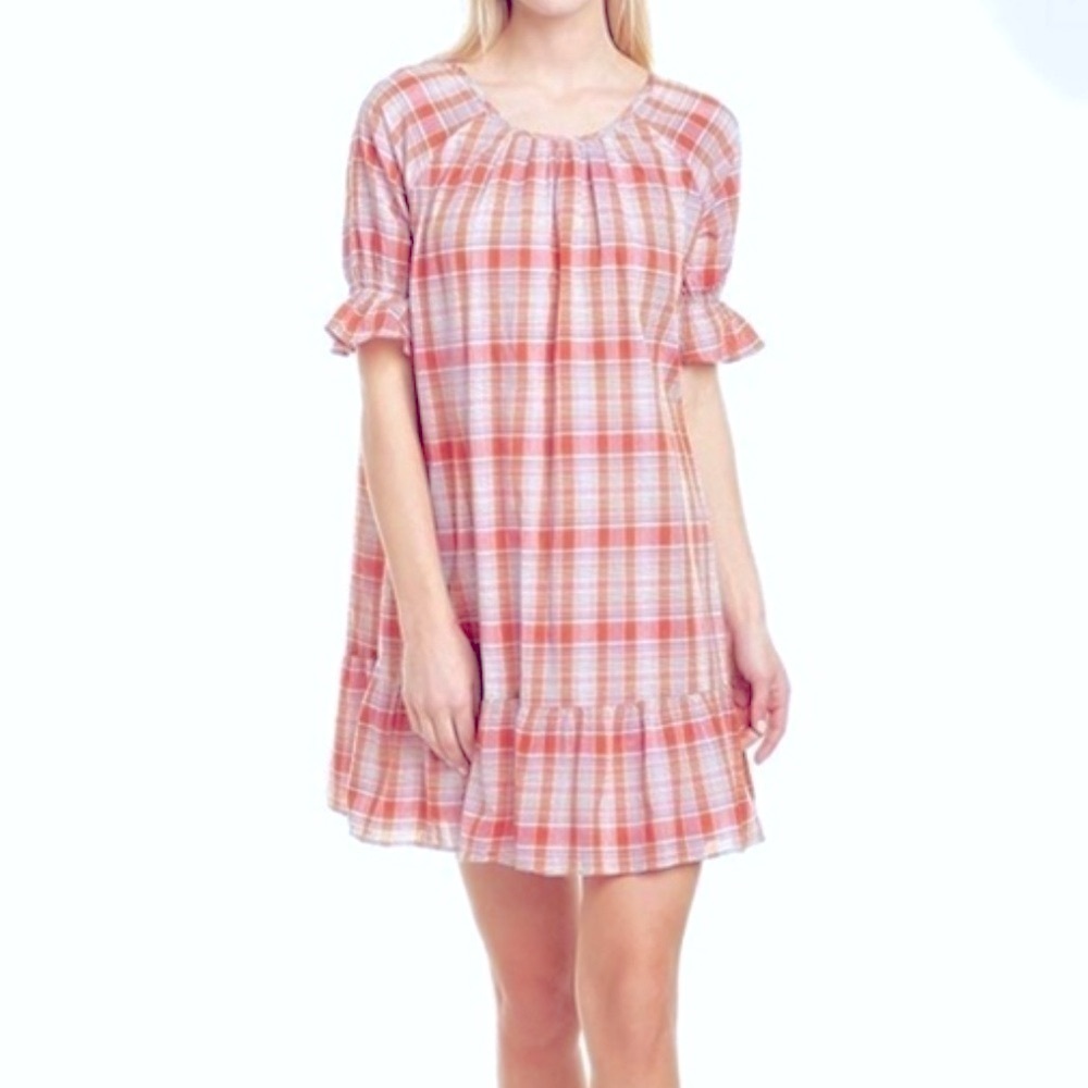 Madewell Plaid Ruffle-Sleeve Popover Mini Dress - Picture 10 of 10